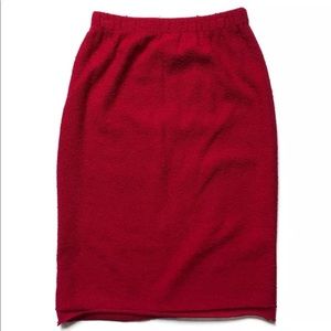 St John Collection red knit skirt size 4